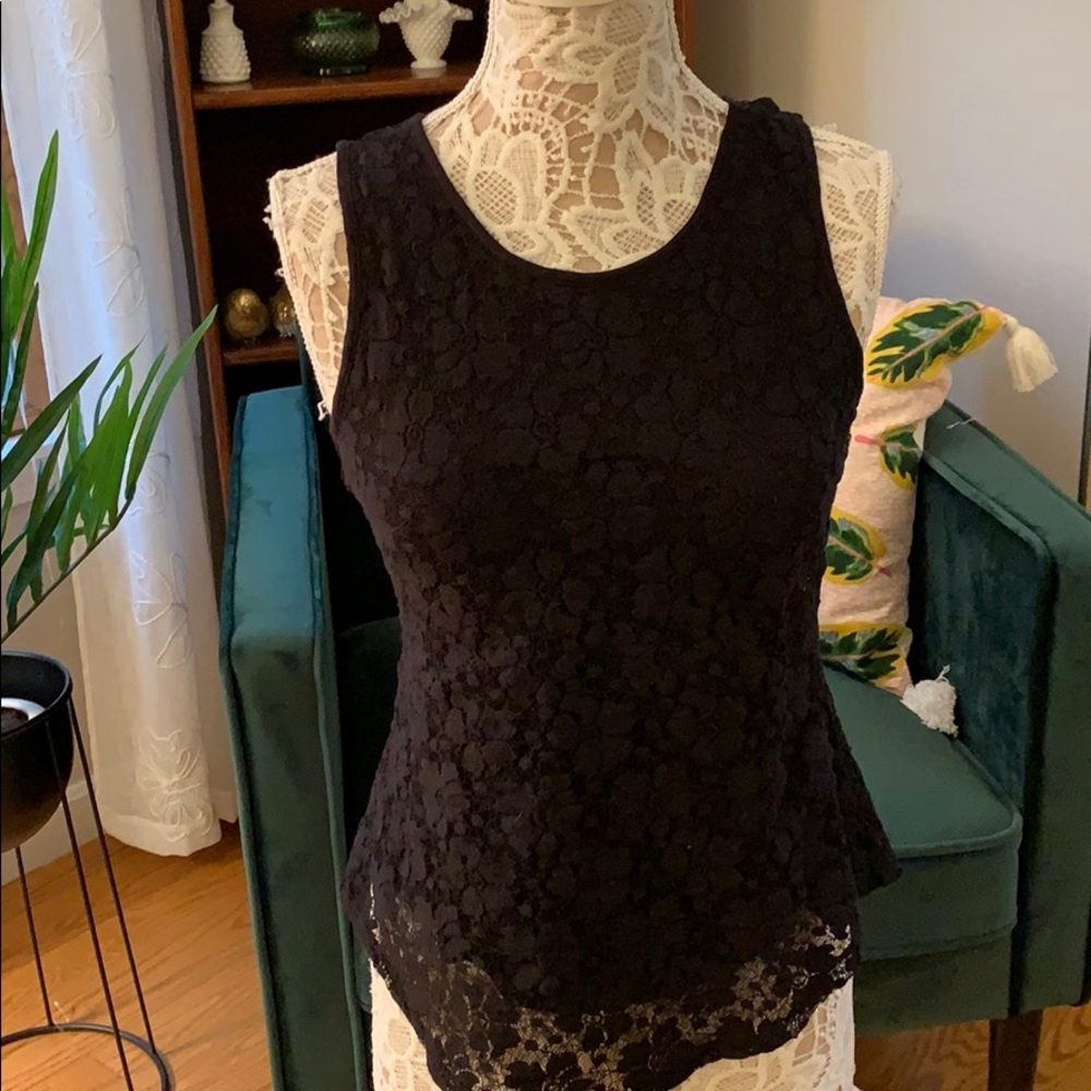 Cable & gauge lace tank top